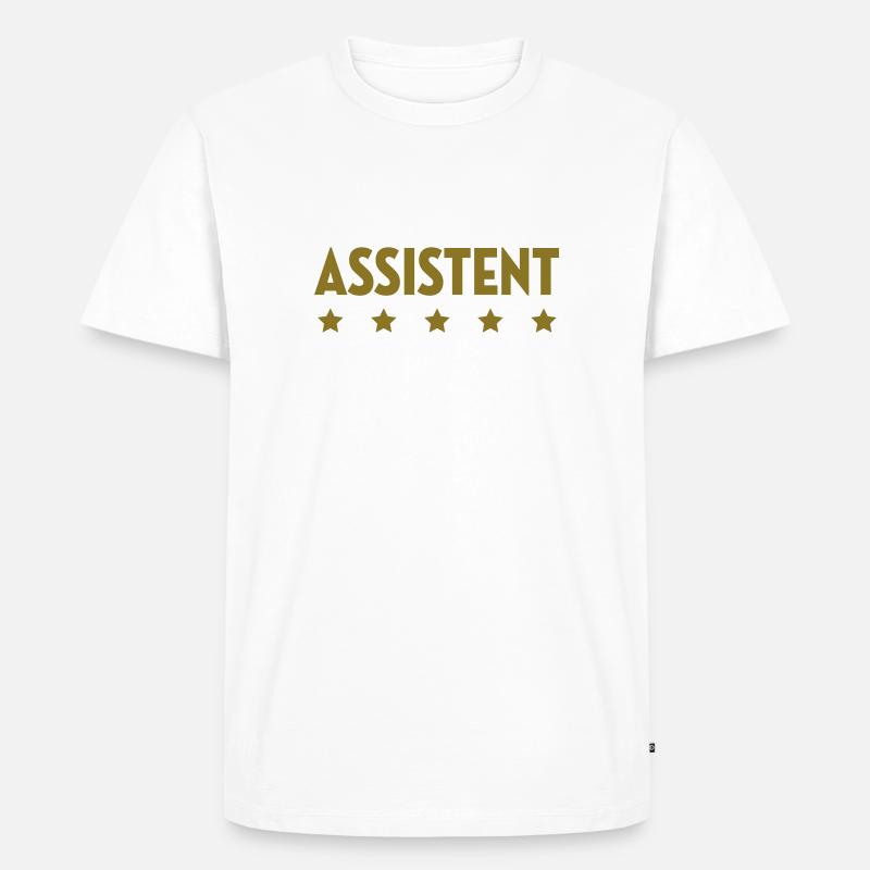 Assistent - Assistentin - Mitarbeiter - Chef - Männer Premium Bio T-Shirt - Weiß