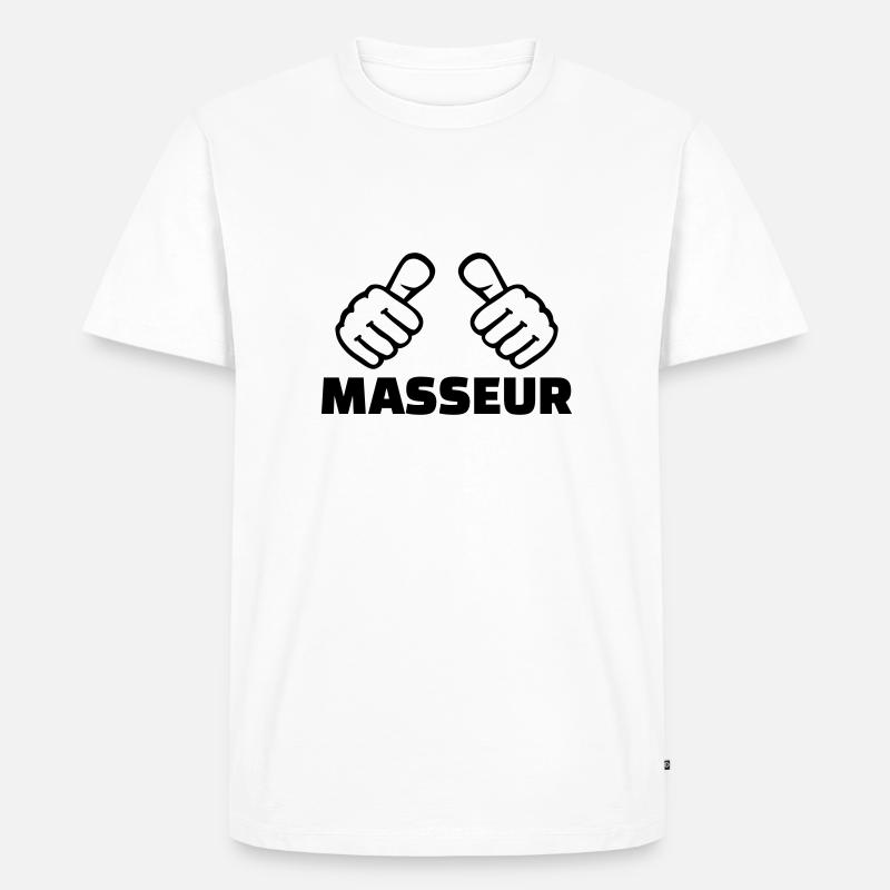 Masseur - Männer Premium Bio T-Shirt - Weiß