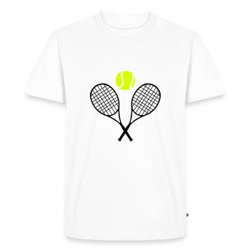 Tennis racket and ball (cheap!) 2 colors - Men's Premium Organic T-Shirt - white - Front - Nico (187cm)