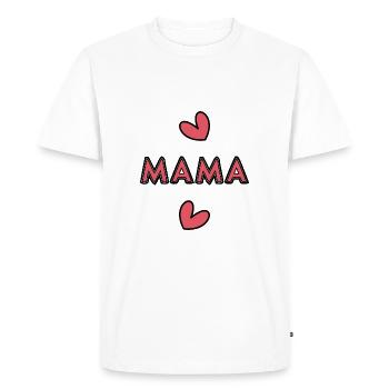 FÊTE DES MÈRES. MAMA. MUM. BONNE FÊTE MAMAN. MAMAN - T-shirt Premium bio Homme - blanc - Devant - Nico (187cm)