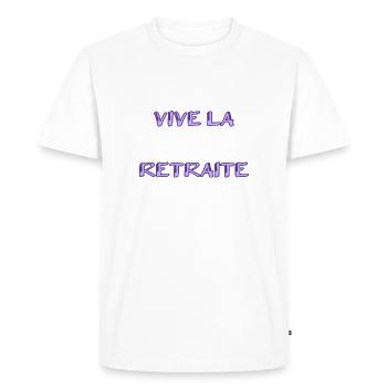 RETRAITE. RETRAITE. RETRAITEE. RETRAITE - T-shirt Premium bio Homme - blanc - Devant - Nico (187cm)
