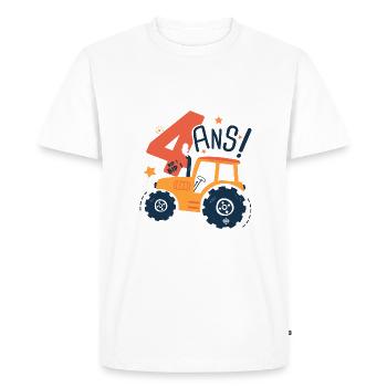 4 ans anniversaire tracteur - T-shirt Premium bio Homme - blanc - Devant - Nico (187cm)