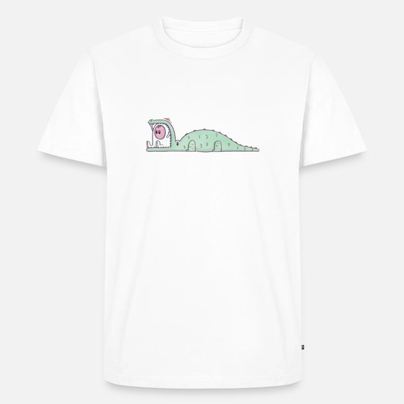 The Tiny Adventures - lustiges Krokodil - Männer Premium Bio T-Shirt - Weiß