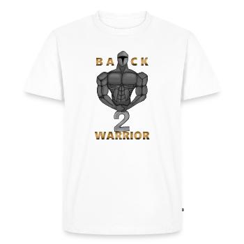 Back 2 Warrior (Gray) - Men's Premium Organic T-Shirt - white - Front - Nico (187cm)