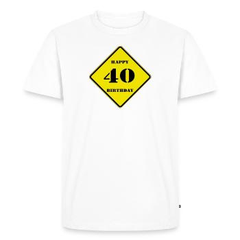40e anniversaire, signe, 40 joyeux anniversaire (25) - T-shirt Premium bio Homme - blanc - Devant - Nico (187cm)
