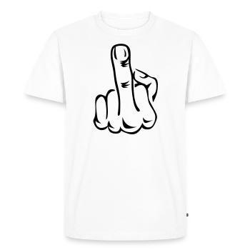 Stinkefinger Middle Finger 2c - T-shirt Premium bio Homme - blanc - Devant - Nico (187cm)