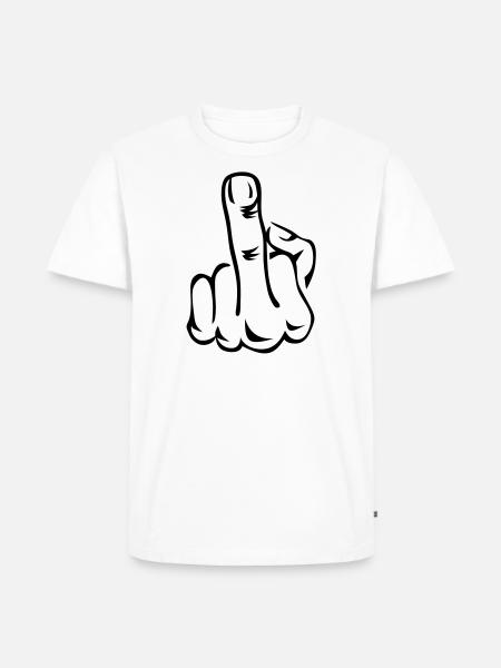 Stinkefinger Middle Finger 2c - Men's Premium Organic T-Shirt - white
