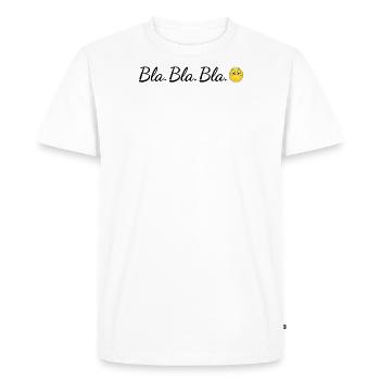 Blah Blah Blah Blahblahblah Blablabla Bla Bla Bla - Men's Premium Organic T-Shirt - white - Front - Nico (187cm)