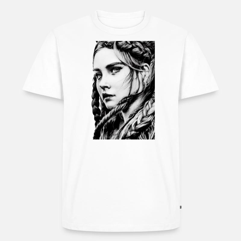 Wunderschöne Wikingerfrau - Wikingerin - Männer Premium Bio T-Shirt - Weiß