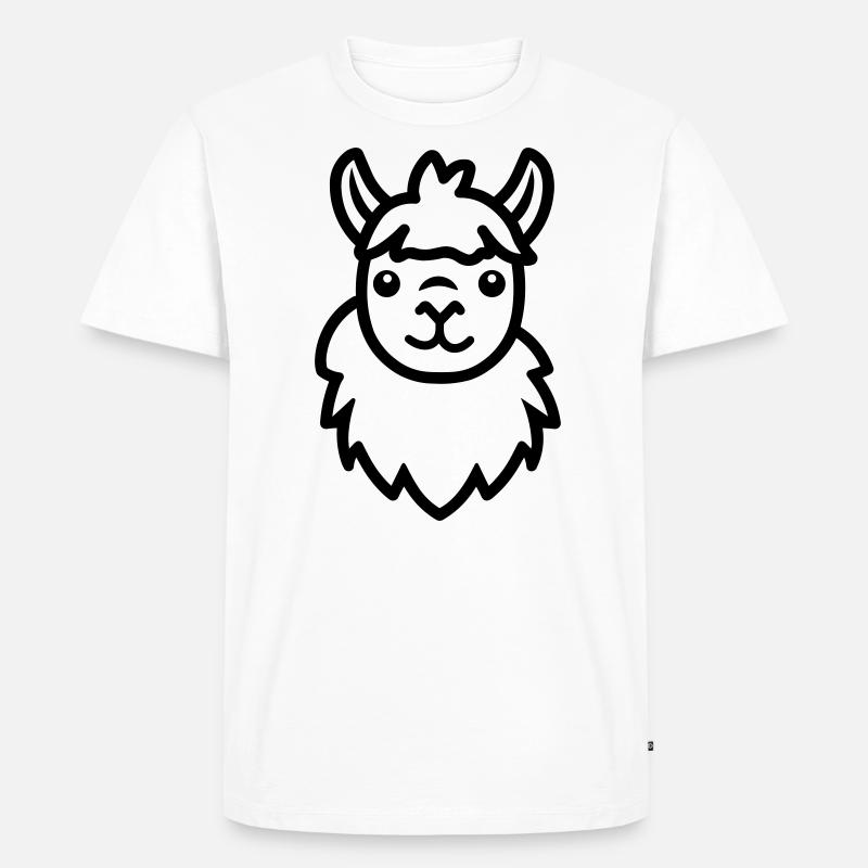 Alpaka-Lama - Männer Premium Bio T-Shirt - Weiß