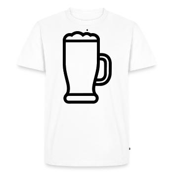 Bière - T-shirt Premium bio Homme - blanc - Devant - Nico (187cm)