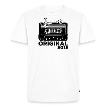 Année de naissance 2012 Cassette 2012 Anniversaire 2012 - T-shirt Premium bio Homme - blanc - Devant - Nico (187cm)