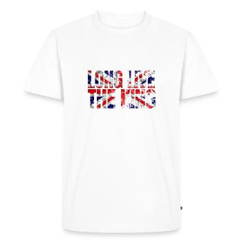 Couronnement du roi britannique Charles Angleterre Drapeau - T-shirt Premium bio Homme - blanc - Devant - Nico (187cm)