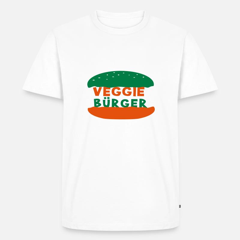 Veggie Bürger - Männer Premium Bio T-Shirt - Weiß