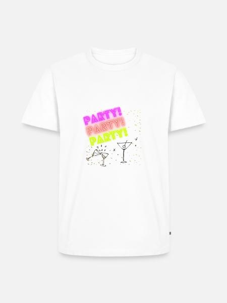 Party Party Party - Männer Premium Bio T-Shirt - Weiß