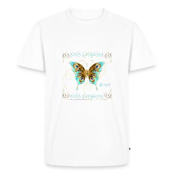 Papillon. La vie est belle. La vie est belle. - T-shirt Premium bio Homme - blanc - Devant - Nico (187cm)