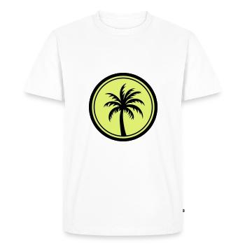 Palm Tree Holiday Icon - Men's Premium Organic T-Shirt - white - Front - Nico (187cm)
