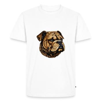 Bulldog Dog Portrait - Men's Premium Organic T-Shirt - white - Front - Nico (187cm)
