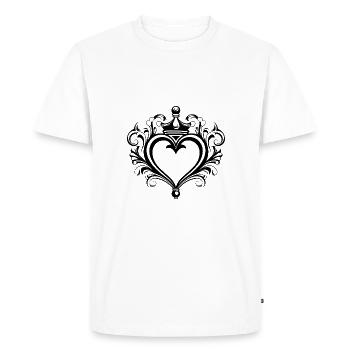 Heart Crown Love - Men's Premium Organic T-Shirt - white - Front - Nico (187cm)