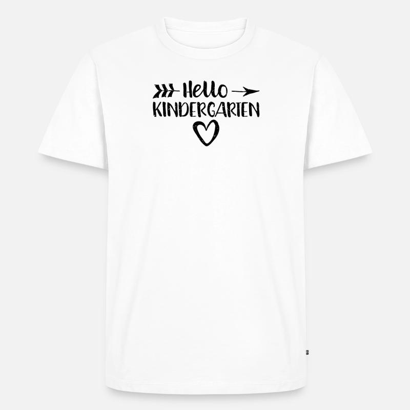 Hello Kindergarten - Kindergarten - Männer Premium Bio T-Shirt - Weiß
