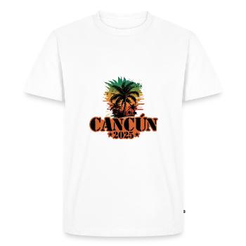 Cancun 2025 Palmiers - T-shirt Premium bio Homme - blanc - Devant - Nico (187cm)