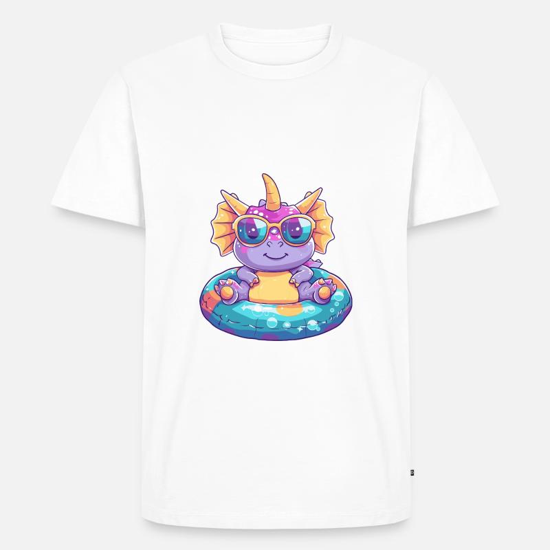 Dinosaurier triceratops Comic Cool - Männer Premium Bio T-Shirt - Weiß