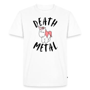 Death Metal | Licorne, Conte De Fées, Princesse - T-shirt Premium bio Homme - blanc - Devant - Nico (187cm)