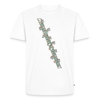 Unicorns sur une échelle - T-shirt Premium bio Homme - blanc - Devant - Nico (187cm)