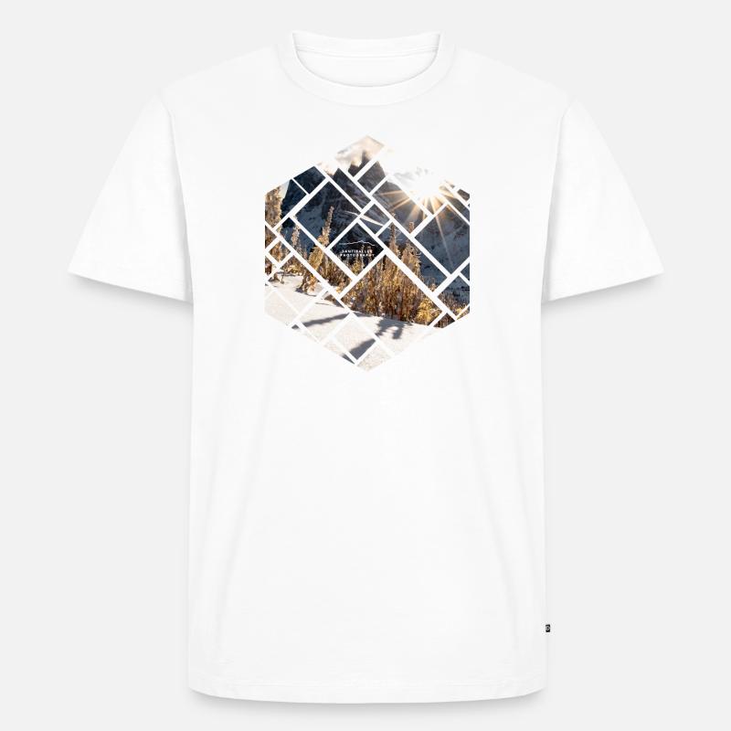 Dolomiten Seceda Winterlandschaft - Männer Premium Bio T-Shirt - Weiß