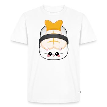 SUSHI CAT Japan Katze Shrimp Kitty Nigiri Cosplay - Men's Premium Organic T-Shirt - white - Front - Nico (187cm)
