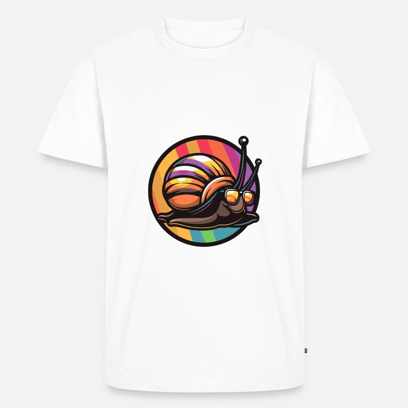 Schnecke Cool Comic - Männer Premium Bio T-Shirt - Weiß