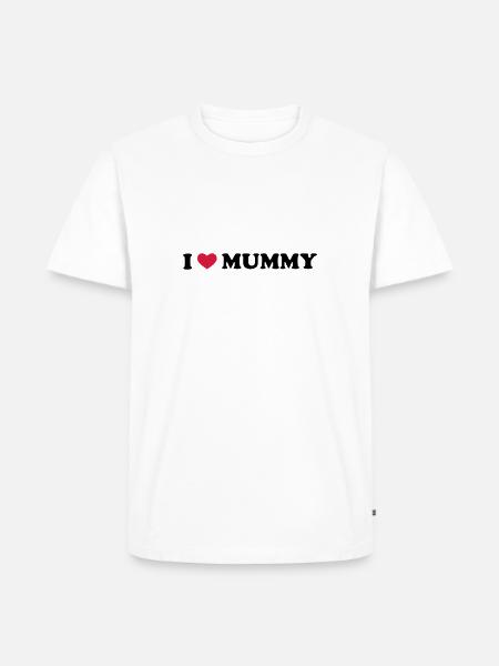 I Love Mummy - Männer Premium Bio T-Shirt - Weiß
