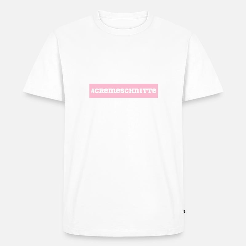 Cremeschnitte - Männer Premium Bio T-Shirt - Weiß