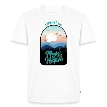 Campeurs, aventuriers et amateurs de plein air - T-shirt Premium bio Homme - blanc - Devant - Nico (187cm)
