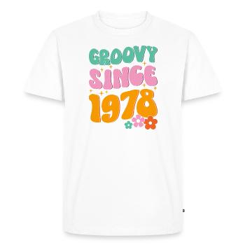 Groovy Hippie depuis 1978 - T-shirt Premium bio Homme - blanc - Devant - Nico (187cm)