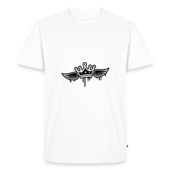 Crown Wings - Men's Premium Organic T-Shirt - white - Front - Nico (187cm)