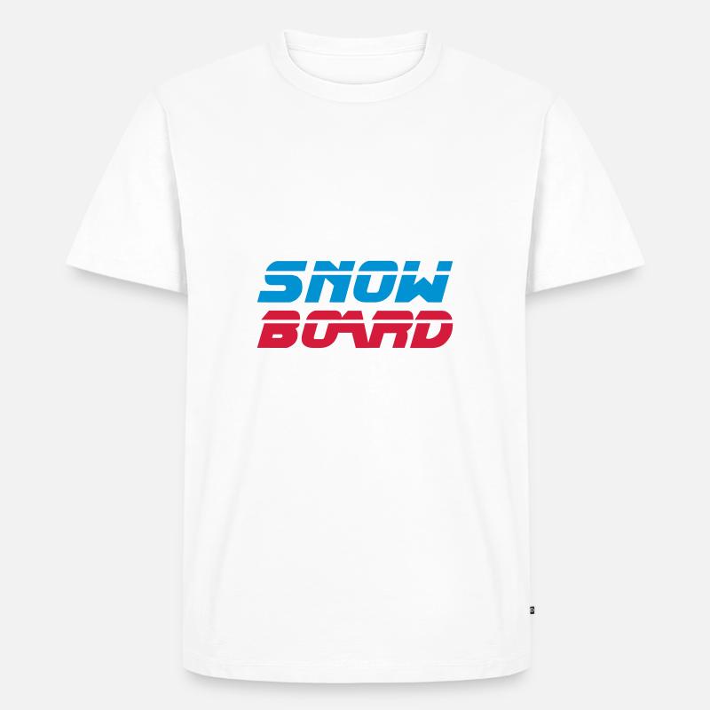 Snowboard - Männer Premium Bio T-Shirt - Weiß