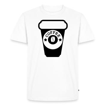 coffee to go - T-shirt Premium bio Homme - blanc - Devant - Nico (187cm)