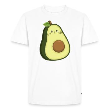 Avocado cat - Men's Premium Organic T-Shirt - white - Front - Nico (187cm)