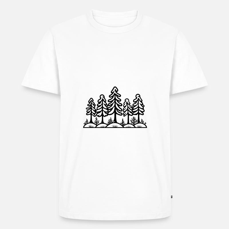 Wald Bäume - Männer Premium Bio T-Shirt - Weiß