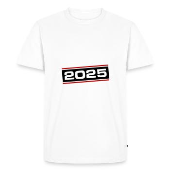 Année 2025 - T-shirt Premium bio Homme - blanc - Devant - Nico (187cm)