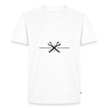 Wrench Icon - Men's Premium Organic T-Shirt - white - Front - Nico (187cm)