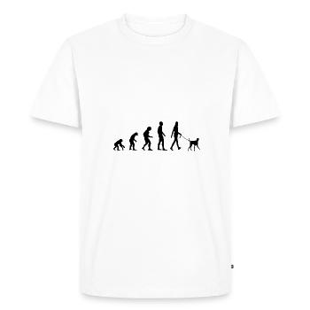 Évolution du chien propriétaire de chien - T-shirt Premium bio Homme - blanc - Devant - Nico (187cm)