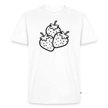 Fraise douce - Sweet Strawberry - T-shirt Premium bio Homme - blanc - Devant - Nico (187cm)