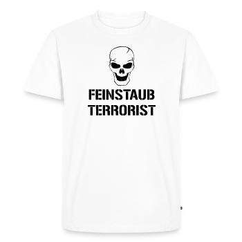 Particulate matter terrorist - Men's Premium Organic T-Shirt - white - Front - Nico (187cm)