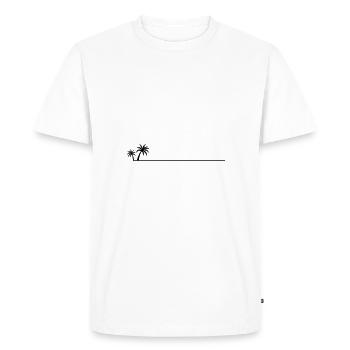 Palm tree line icon - Men's Premium Organic T-Shirt - white - Front - Nico (187cm)