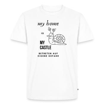ma maison est mon château, mon cadeau, mes dictons - T-shirt Premium bio Homme - blanc - Devant - Nico (187cm)