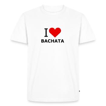 J'aime la chemise Bachata - Chemises de nuit - T-shirt Premium bio Homme - blanc - Devant - Nico (187cm)
