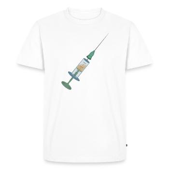 Vaccination à la seringue Vaccination à la seringue - T-shirt Premium bio Homme - blanc - Devant - Nico (187cm)