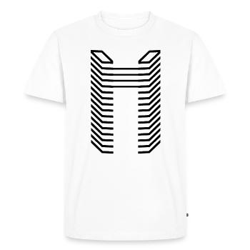 Unique Letter n Logo Design - Men's Premium Organic T-Shirt - white - Front - Nico (187cm)